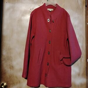 Causal Corner Wool Turn-lock Closure Pink Pea Coat